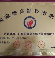 技術企業(yè)證書樣本